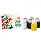 Akrilfesték dekorkészlet, Alapszínek - Rósa Talent - 6 x 20 ml tégelyes - kartondobozban