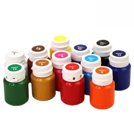 Akrilfesték dekorkészlet, Alapszínek - Rósa Talent - 12 x 20 ml tégelyes - kartondobozban