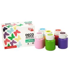 Akrilfesték dekorkészlet, Matt - Rósa Talent Pasztell alapszínek - 6 x 20 ml tégelyes - kartondoboz