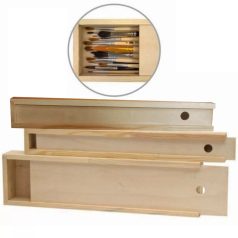   Ecsettartó doboz, fenyőfa - Rosa Brush Holder Pine Wood, 35x5x3.3cm