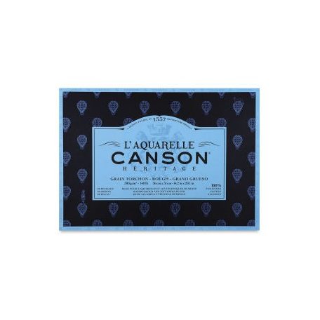 CANSON Héritage merített,   akvarelltömb, 300gr 100 % pamutból,   20 ív, érdes 23 x 31 cm