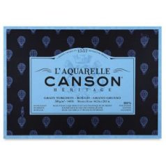 CANSON Héritage merített,   akvarelltömb, 300gr, 100 % pamutból, 20 ív, érdes 31 x 41 cm