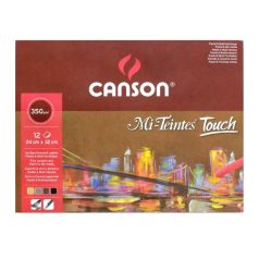 Mi-Teintes Touch CANSON, színes pasztelltömb, (hosszú oldalán ragasztott) 350g/m2 12 ív, 4 színű