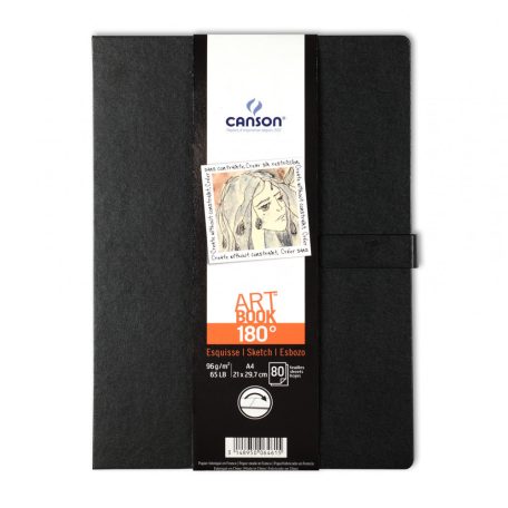 CANSON ArtBook 180°,  kinyitva síkfekvésű vázlatkönyv  96g 80 ív 21,6 x 27,9