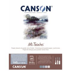 Mi-Teintes CANSON, savmentes színes pasztelltömb, kétoldalas kék árnyalatos, 32x41 cm