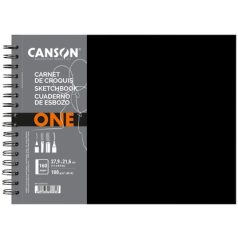CANSON ArtBooks: "ONE", spirálkötött, finom szemcsés papír 100gr 80 ív,  spirálos - 21,6 x 27,9 cm