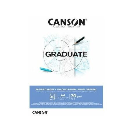 CANSON Graduate Átrajzoló tömb, ragasztott 70gr 40 ív A3