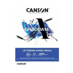   CANSON Graduate Lettering Mixed Media (Kézi Betűrajzolás), ragasztott tömb, 200 gr 20 lap A3
