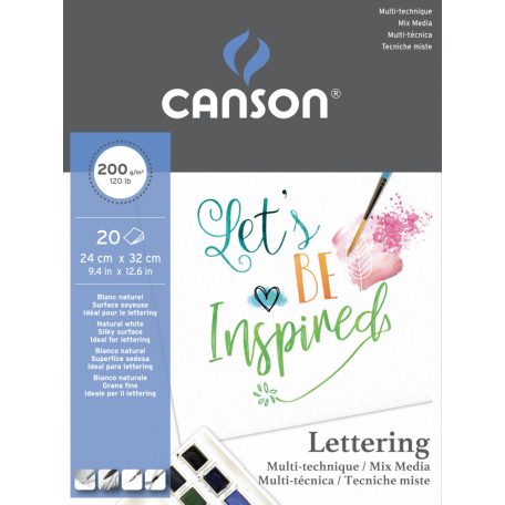 CANSON "Lettering" extrafehér, síma rajzpapír, tömb rövid old. Rag 24 x 32