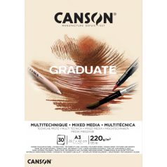 CANSON okker MIX MEDIA-tömb, ragasztott 220g/m2 30 ív A3