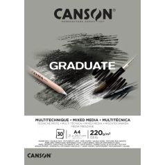 CANSON szürke MIX MEDIA-tömb, ragasztott 220g/m2 30 ív A4