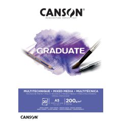 CANSON fehér MIX MEDIA-tömb, ragasztott 200g/m2 20 ív A5