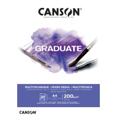 CANSON fehér MIX MEDIA-tömb, ragasztott 200g/m2 20 ív A4