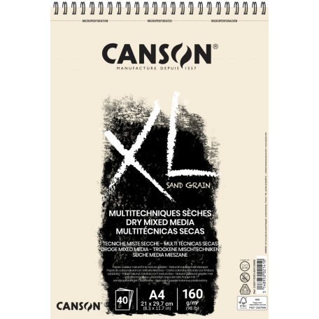 CANSON XL Sand grained pasztelltömb, spirálkötött 50 ív natúrsz. A4