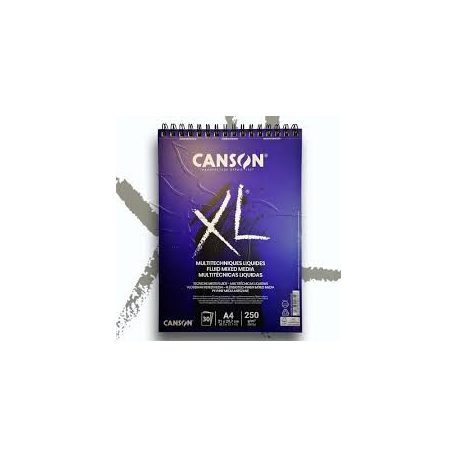 CANSON XL Fluid Mix Media tömb, spirálkötött, mikroperforált 250gr 40 ív A4