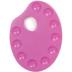   Paletta - ovális paletta, pink, egyéni csomagolással - 17x23cm - 10 keverőhelyes