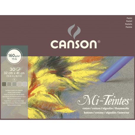 Mi-Teintes CANSON,  színes pasztelltömb, ( ragasztott) 160gr 30 ív szort. 32 x 41