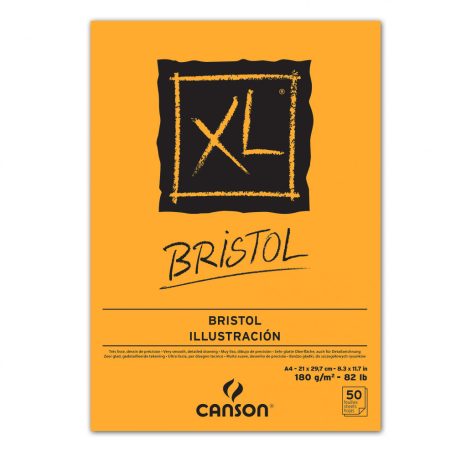 CANSON XL BRISTOL sima rajztömb, ragasztott, mikroperforált 180gr 50 ív A4