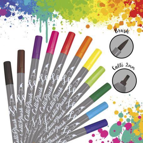 Calli.Brush Pens Double Tip 11 - Kétvégű marker készlet, 11 db-os