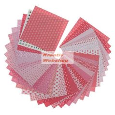  Origami papír - LOVE - 60 lapos, piros mintás hajtogató készlet 20x20 cm
