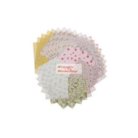 Origami papír - Vadvirágos hajtogató készlet, 20x20cm, 60 lap