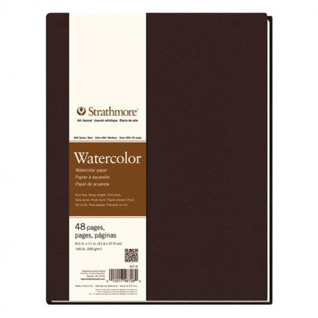 Akvarellkönyv - Strathmore 400 Art Journal - Fehér, 300 gr, 48 lapos, 22x14 cm, keményborítós