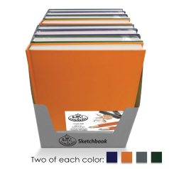 Vázlattömb Display készlet - Royal SketchBook A4 - Színes keménykötéses vázlatkönyv - 8 db (narancs,