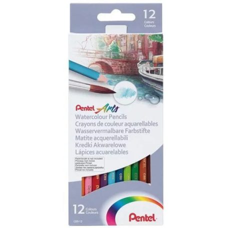 Pentel hatszögletű aquarell színesceruza 12 szín 