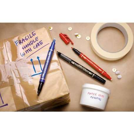 Pentel kétvégű alkoholos filctoll 3 db-os - fekete, kék, piros