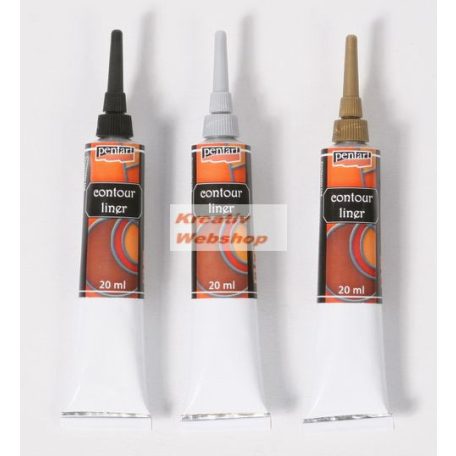 Kontúrozó festékek készletben - PENTART - arany, ezüst, fekete szett