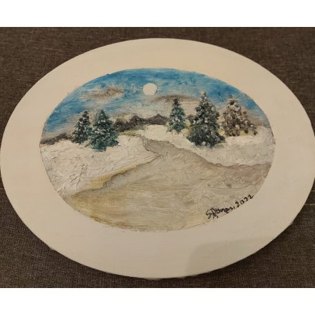 Keretre feszített festővászon, ovális - 20x30 cm