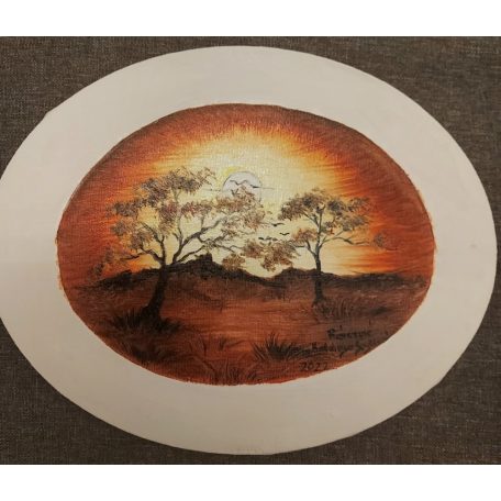 Keretre feszített festővászon, ovális - 20x30 cm