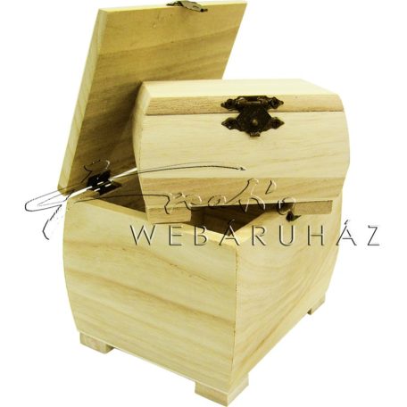 Díszíthető fa doboz készlet, 2 darabos, lábakkal 12,5 x 9,5 x 9,5 cm