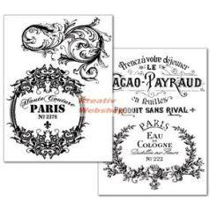   Transzfer papír - Párizsi márkák anno (vintage) minta - 2 ív A4