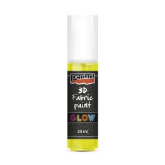 Pentart Textilfesték 3D sötétben világító 20 ml Sárga
