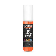   Pentart Textilfesték 3D sötétben világító 20 ml Narancs