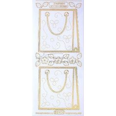 Ezüst Táska, virág, átlátszó Peel-Off