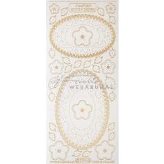 Ezüst Ovális, csipke,virág, átlátszó Peel-Off