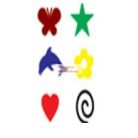 Nyomdázó készlet, filctollas - 6 szín és 6 forma