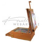 XL akril, olaj és akvarell művészkészlet, dobozos asztali festőállvánnyal, natúr - Royal Mixed Media