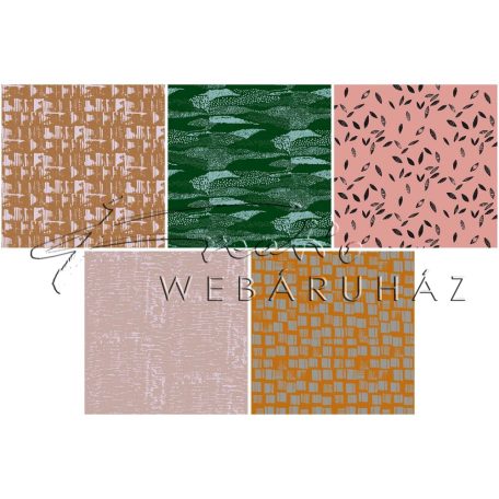 Origami papír 15x15 cm - 60 lapos készlet - Természetes anyagok, 10 féle design