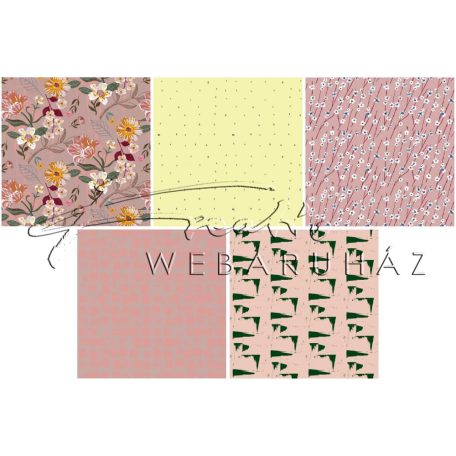 Origami papír 15x15 cm - 60 lapos készlet - Természetes anyagok, 10 féle design