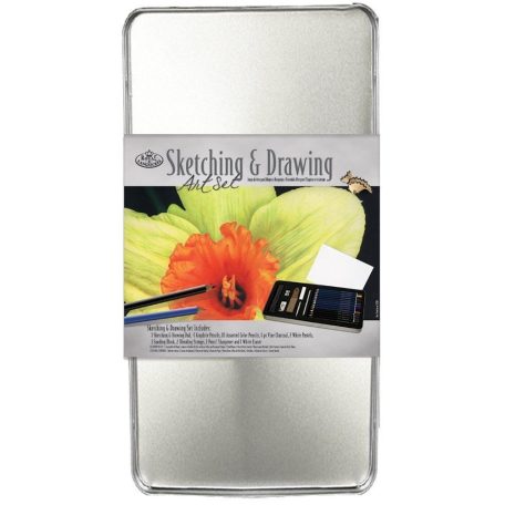 Kreatív hobby - Skicc és színes készlet - Deluxe fém dobozban - Royal - 24db