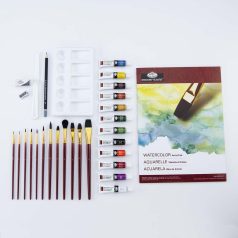 Nagy akvarellfestő készlet elegáns alumínium táskában - Royal 31 részes készlet, kb. 60x37x4cm