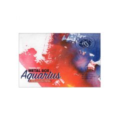   Akvarell utazó művészkészlet, fémdobozban, szilkés - 12 színű - Roman Szmal Aquarius