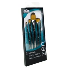 Művészecset készlet ZEN5 vegyes ecsetkészlet nagy macskanyelv típusú ecsettel