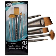 Művészecset készlet ZEN 5 vegyes ecsetkészlet - Ferdére vágott széles ecsettel