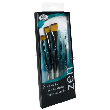 Művészecset készlet ZEN 5 vegyes ecsetkészlet - Ferdére vágott ecsetekkel