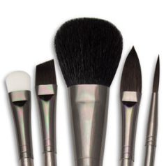 Művészecset készlet ZEN Akvarell vegyes ecsetkészlet pamacs ecsettel cipzáras ecsettartóban