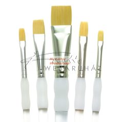Kreatív hobby - Ecsetkészlet - Gold taklon, lapos - Soft Grip - 5db